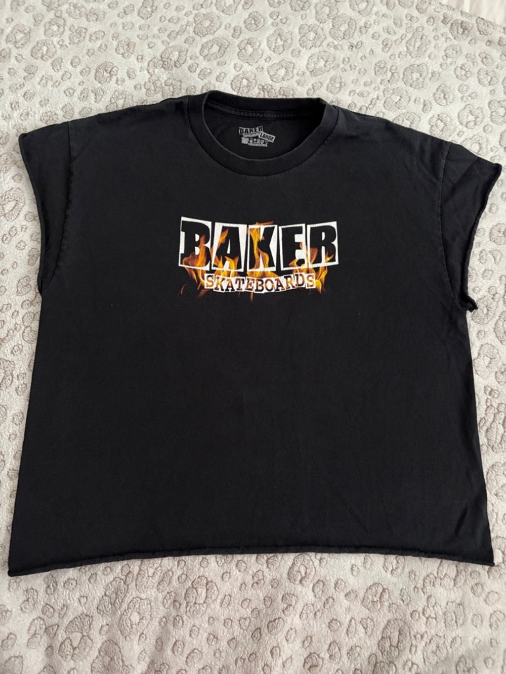 Bakers Black Tank Top with Orange Flame Logo